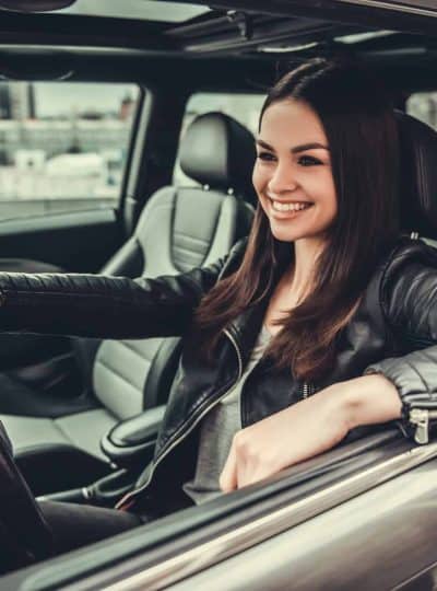 Girl in car