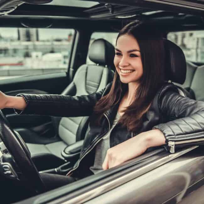 Girl in car