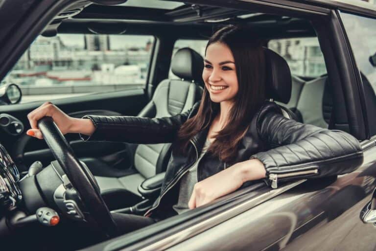 Girl in car